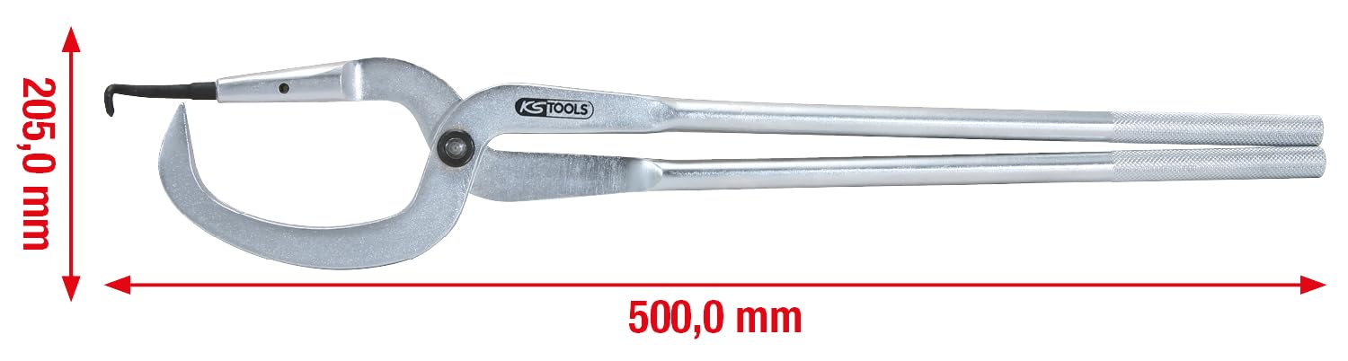 KS Tools 450.0320 - Tenazas para resortes de freno de vehículos industriales (longitud 500 mm)