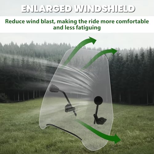 ECOTRIC Universal 15” Height Clear Motorcycle Windshield Windscreen Compatible With Harley Davidson Sportster Dyna Glide Softail Suzuki by ECOTRIC - Used condition - Image 2