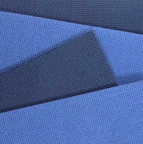 Image of KCS 4 /6 pc of 12 inch x 18 inch 18 Count Cotton Aida Cloth Cross Stitch Fabric (4 pc, Jeans Blue+Navy Blue)