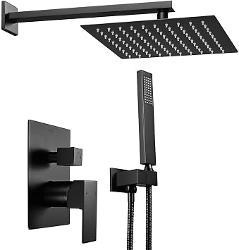 Aquaterior Shower Faucet Set Wall Mount Concealed Mixer Valve Rain Matte