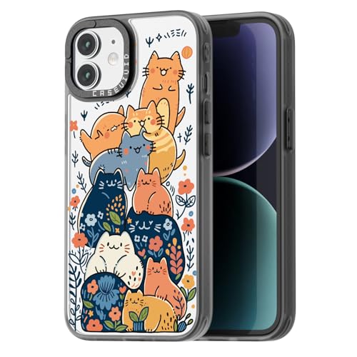 Coque iPhone 12 chat girly noir solide contre les chutes et rayures 6.1