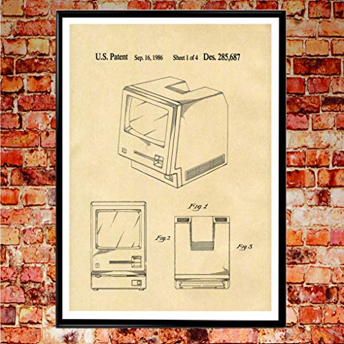 Brevet Macintosh 1986 Apple affiche murale pour bureau sans âme