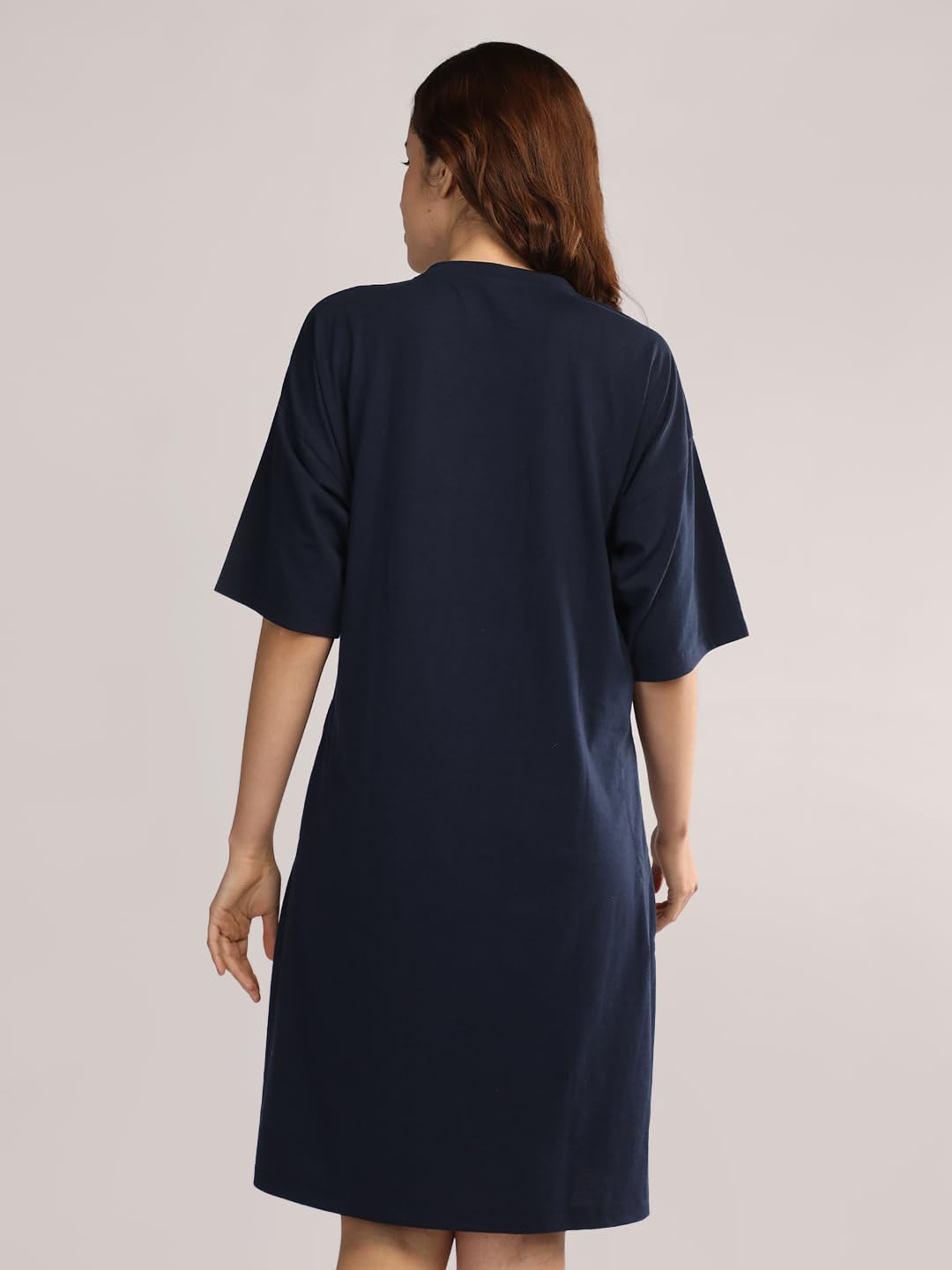 Duchess Mom T-Shirt Dress | Night Dress | Loose Fit | Pre and Post Pregnancy Navy - Image 2 thumbnail