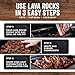 7lb Natural Volcanic Lava Rocks for Gas Fire Pit & Grill – Stones for Indoor/Outdoor Propane Fireplaces – Even Heat Distribution, Reduces Flare Ups Lava Rock by FryOilSaver Co. (Pack of 1)