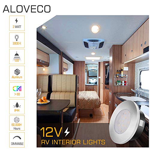 ALOVECO LED RV Lights, 12V Led Lights Dimmable Camper Interior Lights 3000K RV Lights Interior Waterproof 12 Volt LED Ceiling Lights Motorhome Sailboat Yacht Case of 8 Packs