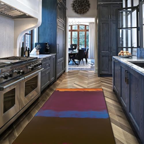 Tapis multicolore bloc de couleur mince intérieur extérieur