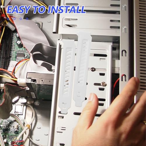 20 piezas Rejillas Ventiladas para Ranuras PCI - Placa de Expansión a Prueba de Polvo de 4.7" con Tornillos para Gabinetes de PC - Cubiertas de Aleación para Flujo de Aire - Accesorios para Gabinete de Computadora miniatura 4