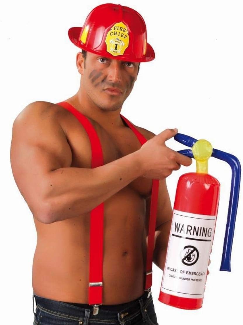 FIESTAS GUIRCA | Inflatable Extinguisher (19.7 in) - Fun Accessory for Firefighter Parties and Celebrations - Ideal for Carnival, Halloween and Themed Events - Suitable for All Users - Red