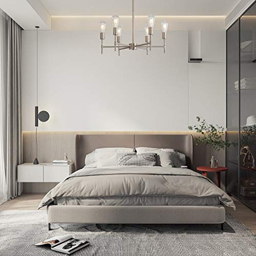 Xilicon Brushed Nickel Sputnik Chandelier Mid Century Industrial Pendant Lighting 6 Lights Vintage Ceiling Light Fixture #TOP3