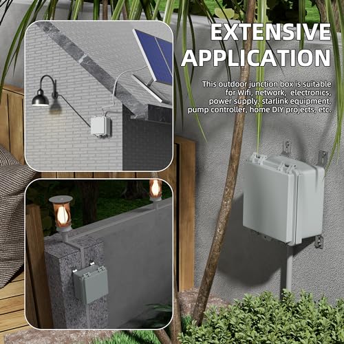 Outdoor Weatherproof Electrical Project Box, IP67 Rated, for WiFi Electronics and Solar Networking.