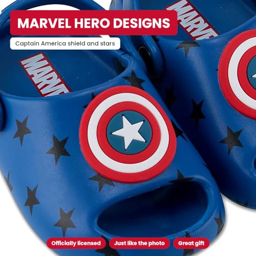 Marvel Spiderman Kids EVA Clog - Molded Open Toe EVA Clog Shoes for Boys & Girls Featuring Spiderman, Captain America, and Ironman (Blue, 8) - image 4