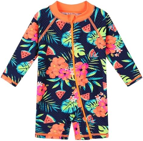 XFGIRLS Girls Swimwear Long Sleeve One Piece Swimsuits for Kids S...