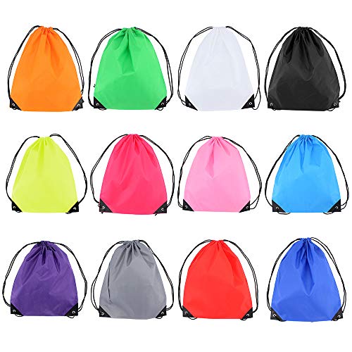12pcs sacs de gymnastique de sport de cordon de serrage, sacs de sangle de sac à dos de cordon pour la plage de voyage de sport d'école Cover