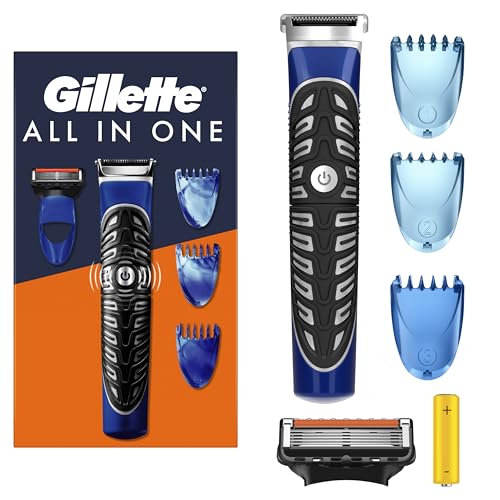 Gillette Tondeuse Corps Et Barbe Pour Homme, Rasoir Et Sculpteuse Electrique Tout-En-Un Avec Technologie Braun, 1 Lame ProGlide, 3 Sabots, Etanche, Tonte De...