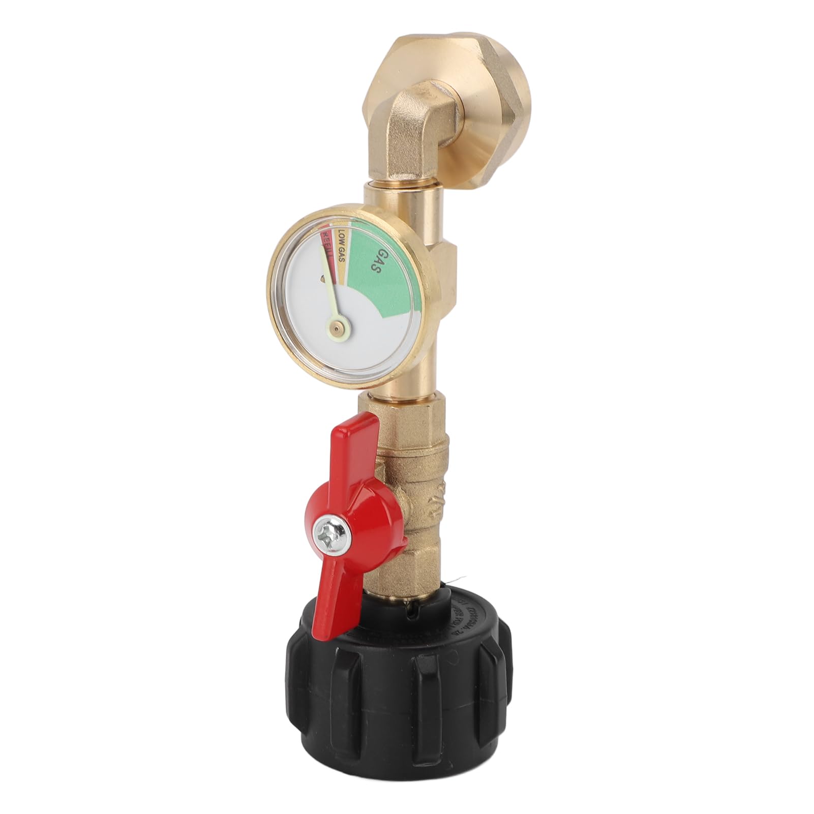 Gas Refill Adapter with Valve and Gauge Premium Brass Gas Bottle Connector Quick Fill 1 Pound Bottles from 20lb Tank Ideal for Camping BBQs Outdoor Activities