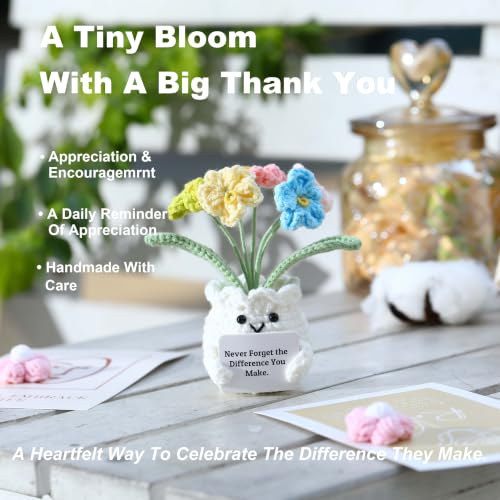 Forget-Me-Not Crochet Flower Potted Plant Gift - Image 2