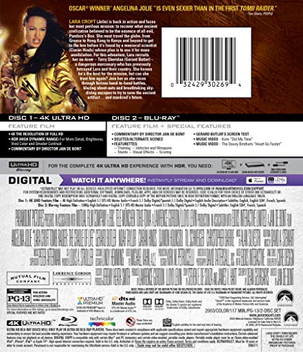 Lara Croft Tomb Raider: Cradle Of Life (4K Uhd/Bd Combo/Digital)