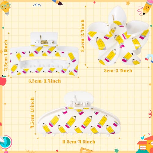 PANTIDE 3 piezas pinzas para cabello lápiz amarillo miniatura 2