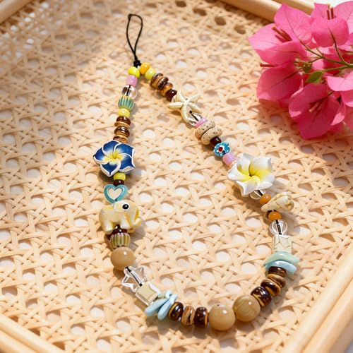 Image of Cute Beaded Camera Wrist Strap for Phone, Digital Camera Charm Lanyard, Pearl Beaded Chain for Bag Keychain Gift