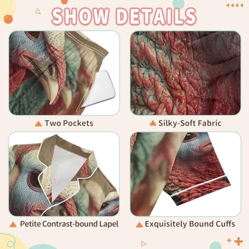 Satin Pajama Sets Short Sleeve Turkey Head Button Down Silky Nightwear 2 Piece PJS 5-14Y 6