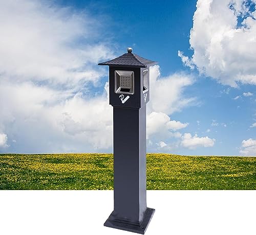 Floor Standing Outdoor Cigarette Ashtray, Commercial Waste Bin Container Trash Receptacle, Outdoor Stainless Steel Ashtray for Cigars Outdoor Trash Cans Holder For Park H(Silver2 30*30*112cm)