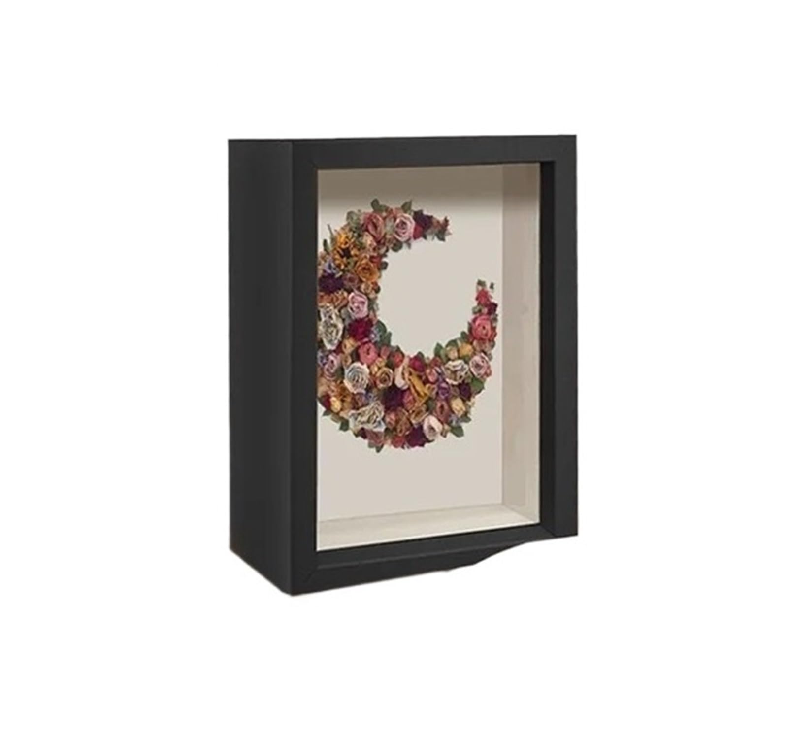Hohler Trockenblumen-Fotorahmen, Schmetterlingsproben-Displayrahmen, Schattenbox-Rahmen, Heim-Tischdekoration Für Fotos Blumen(Black,10.2x15.2x3cm 6Inch)