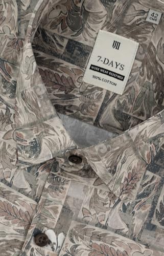 Image of 7-DAYS Men's Premium Formal Printed Shirt - 100% Cotton, Regular Fit, Full Sleeves, with Pocket - Stylish for Special Occasions.