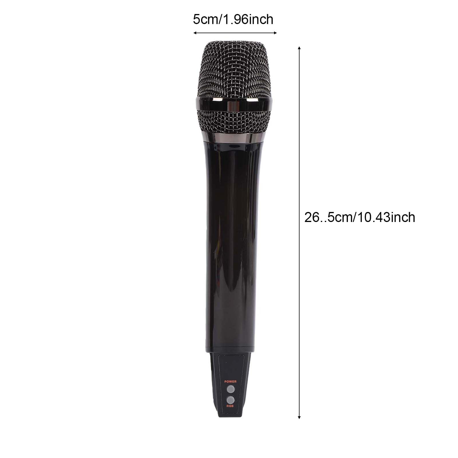 Fafeicy Handheld-Karaoke-Mikrofon, Kabelloses Mikrofon mit RGB-Lichtern für Gesang, Live-Streaming, Bühnenauftritt mit 6,5-mm-Audioschnittstelle, UHF-Übertragung (1-zu-2)