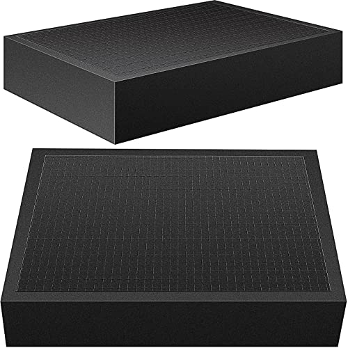 2 Pieces 15.8 X 11.8 X 3.2 Inches Foam Insert Pick Pluck Foam Black Pre Cubed Foam For Cases Toolbox Foam Tool Box Foam Tray For Camera Tools Storage Packing Tabletop Gaming #TOP22