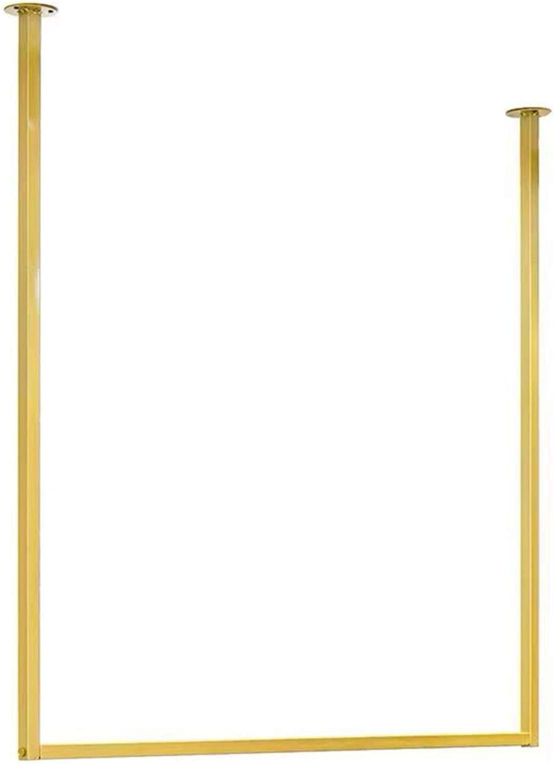 Clothing Store Simple Wall Mounted Metal Display Rack, Window Hanging Garment Racks, U-Shaped Shelf, Wedding Dress Organization, Home Clothes Rod Storage Towel Rack (Gold A, 47.2" L)