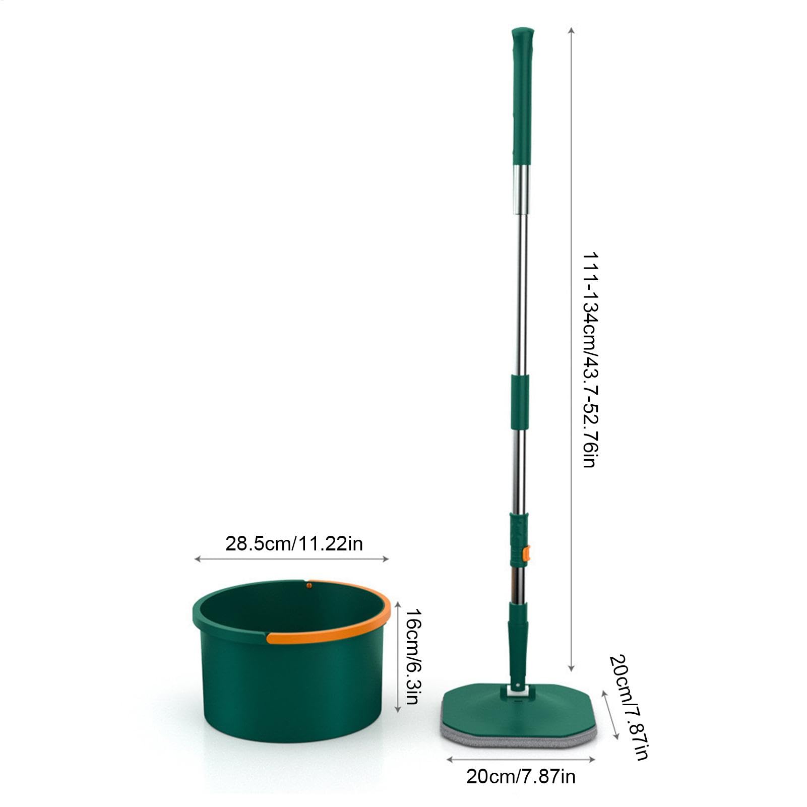 Mopa Giratoria Y Cubo Herramienta Plana De Microfibra para Polvo, Seco Y | Fregonas Para Limpieza Suelos Escurridor Integrado Para Suelos De Madera Laminados Y Baldosas Limpieza