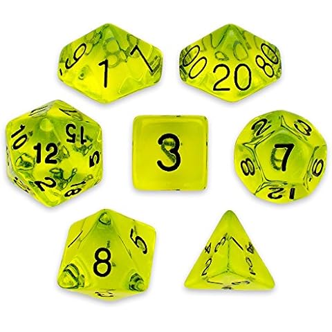Series II Wiz Dice Set of 7 Polyhedral Dice in Velvet Pouch (BOILED BILE) Cover