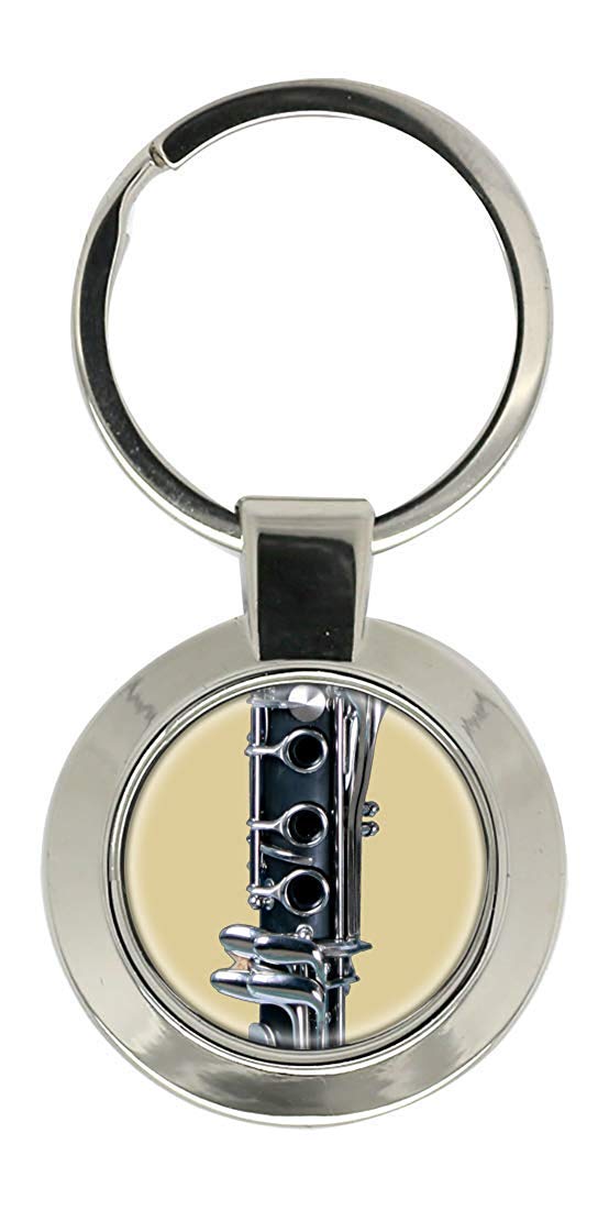 Giftshop Uk Unisex Silver Coloured Metal Clarinet Key Ring