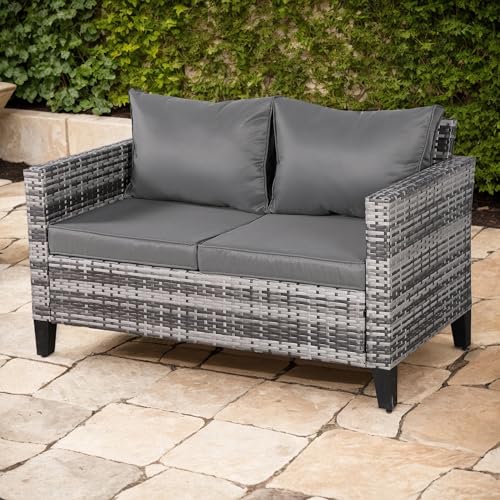 Rattan park Poly Rattan Sessel mit Armlehnen, 128 x 73 x 75 cm,...