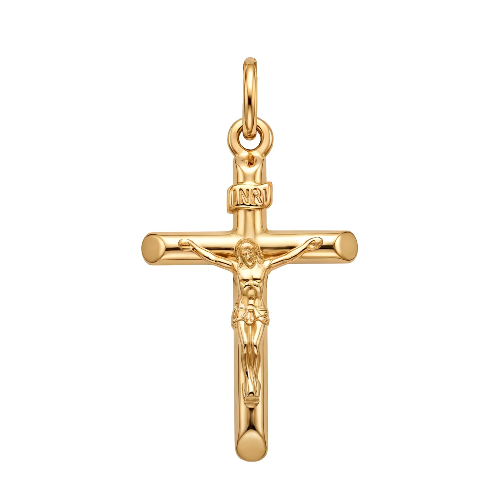 Alexander Castle Solide 9ct 375 Gold Kruzifix Halskette Anhänger für Frauen - 26mm x 18mm - Kreuz Charme mit Schmuck Geschenk-Box - NUR ANHÄNGERSCHMUCK