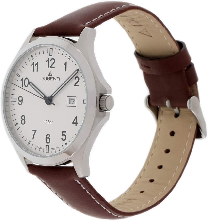 Dugena Orologio Uomo Quarzo 4460699: Cinturino In Vera Pelle, Cassa In Acciaio, Vetro Minerale, Impermeabile 3 Bar. Classico Ed Elegante. - 2