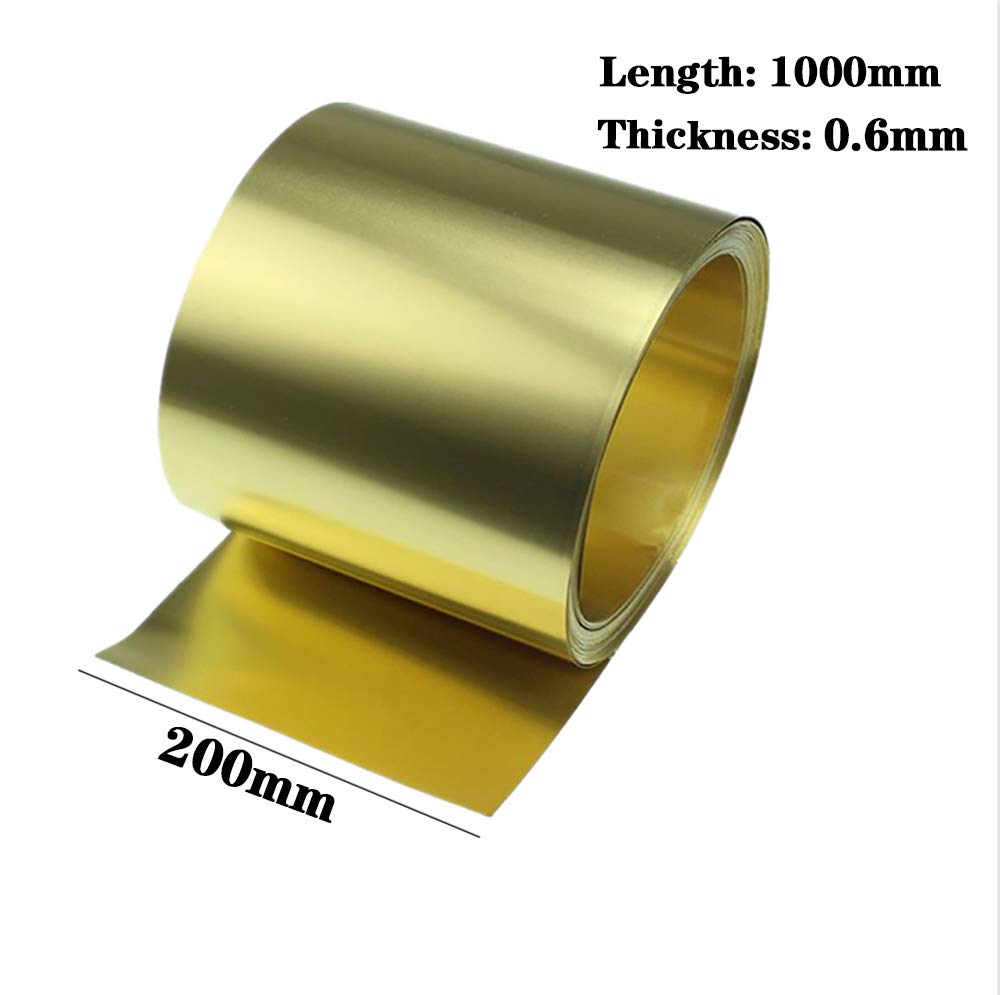 200 x 1000 mm H62 Mosiężna cienka folia metalowa, do lutowania, wytrawiania, cięcia/0,6 * 200 * 1000 mm
