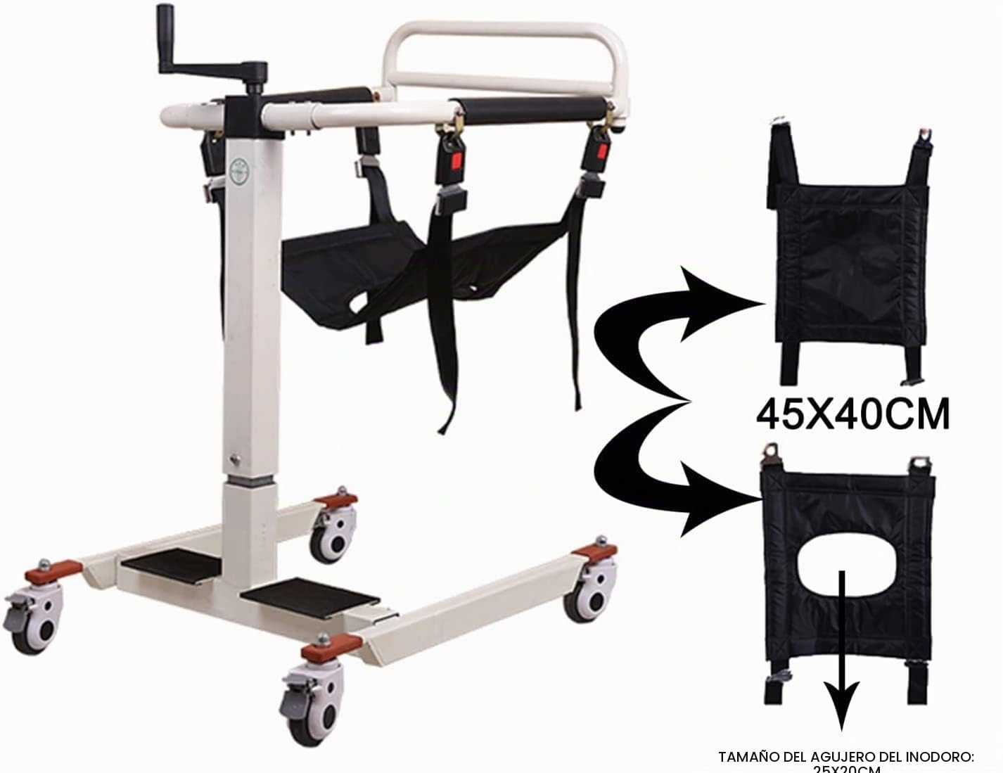 Silla de transferencia para silla de ruedas para el hogar, ayuda portátil para elevación de pacientes con cojín de inodoro, silla de ruedas para baño, silla de ducha, ayuda para transferencia
