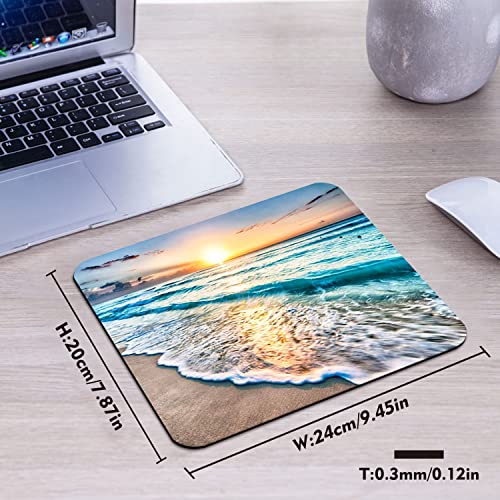 Wknoon Beach Sunset Ocean Waves Nature Scene Mouse Pad Seascape Waves Landscape Mouse Pads Office Decor #TOP1