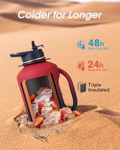 Image of Coolflask 64 oz Water Jug with Handle, Half Gallon Insulated Water Bottle