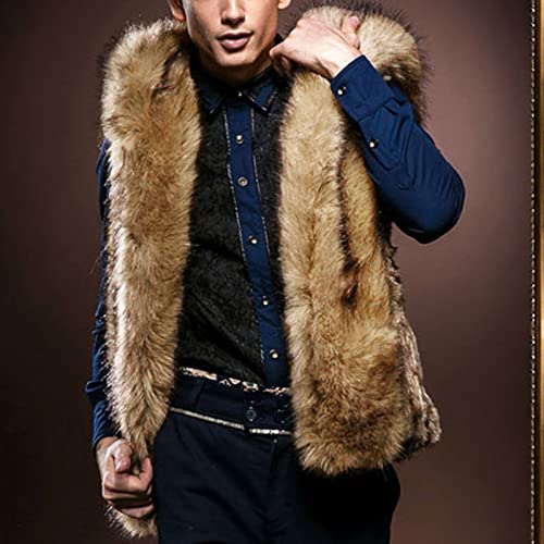 Mens Faux Fur Sleeveless Vest Winter Jacket Fuzzy Sleeveless Jacket Warm Fleece Vest Fleece Open Front Cardigan4
