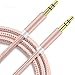 Produktbild 2Ticks Aux-Kabel Rose Gold [1 M] Audio-Klinkenstecker Starke Geflochtenes Nylon-Gold überzogen Auxiliary-Kopfhörer-Kabel 3,5-mm-Stecker auf Stecker für NUU Mobile X4