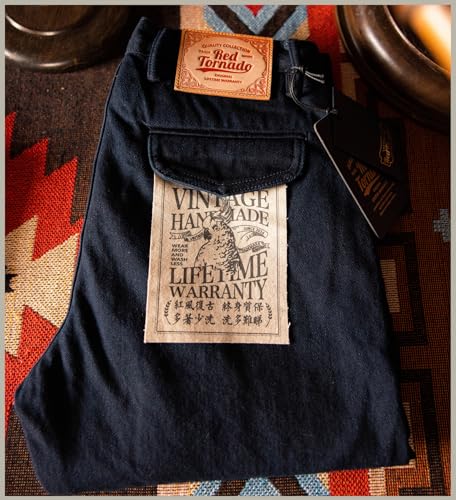 Red Tornado Vintage Men's Jeans Slim Fit Straight Leg Selvedge Denim Pants Mid Rise Jean One Wash Chino Pants 14oz3