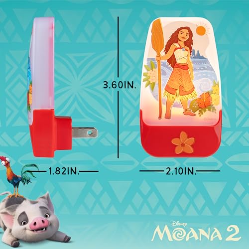 Image of Disney Moana Plug in Night Light for Kids, LED Nightlight Plug into Wall