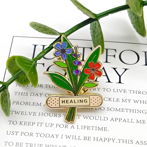 Healing Mood Bandage Flower Badge Pin - Flower Series - Enamel Lapel Pin - Plated Badge for Clothing, Bags, and Lanyards2