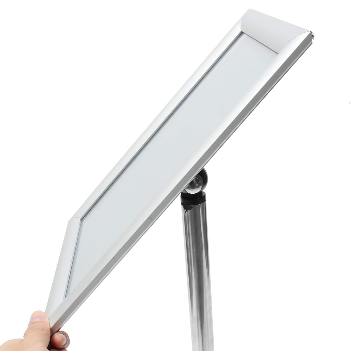 MJJEsports Pantalla De Metal Ajustable A4 Pedestal Cartel De Piso De Soporte Cartel De Plata Hq