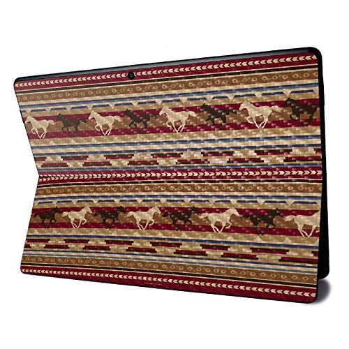 Image of MightySkins Carbon Fiber Skin for Microsoft Surface Pro X - Western Horses | Textured Carbon Fiber Finish | Easy to Apply, Remove, and Change Styles | Made in The USA