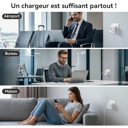Prise USB C pour Samsung et iPhone idéale pour le télétravail