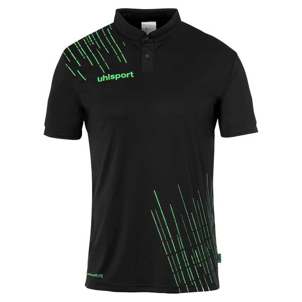 uhlsport Boys Sports Polo, Black/Fluo Green, 140
