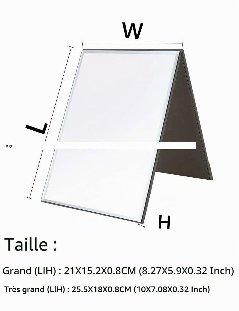 Grand Miroir de Maquillage Portable Super HD 10X7 Pouces Pliable
